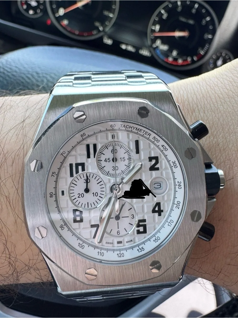 Men’s Luxury Stainless Steel Chronograph Wristwatch - Silver Dial